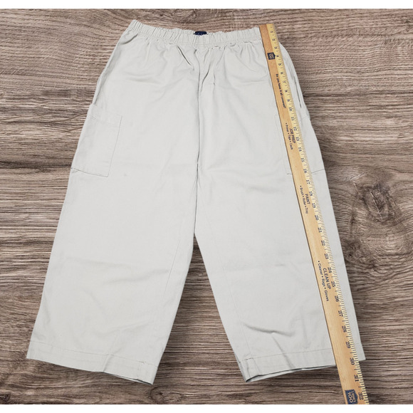 Basic Editions Vintage Denim Capri Pants Sz S Elastic Waist High Rise Pockets - Picture 4 of 9